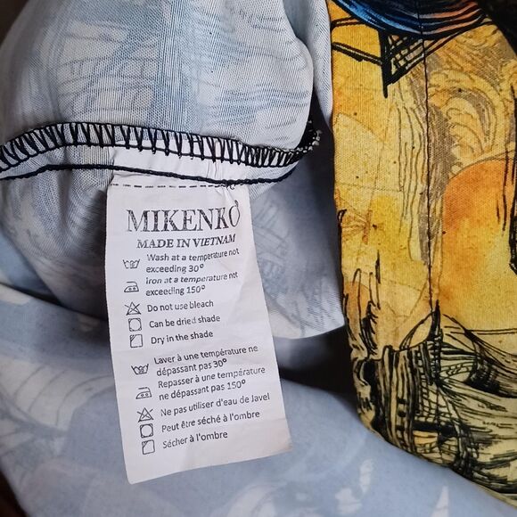 Mikenko Shirt Mens Large Pirates Of The Caribbean Skull Map Button Up Costume - Picture 7 of 11